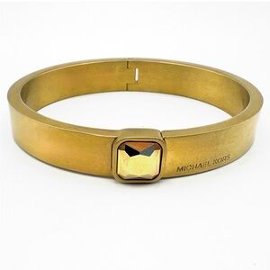 Michael Kors Urban Rush Brushed Yellow Gold Hinged Bangle Bracelet
